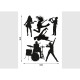 Stickers - Troupe de Rock N Roll - 1 planche 65x85 cm