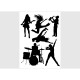 Stickers - Troupe de Rock N Roll - 1 planche 65x85 cm