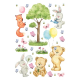 Stickers animaux - Petits Ours Mignons - 1 planche 42,5 x 65 cm