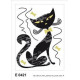 Stickers Animaux - Glamour Ecritures Chats Noirs Boy - 1 planche 65 x 85 cm