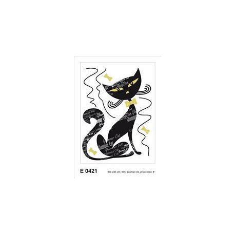 Stickers Animaux - Glamour Ecritures Chats Noirs Boy - 1 planche 65 x 85 cm