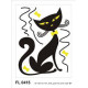 Stickers Animaux - Chat - 1 planche 65 x 85 cm