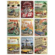 Stickers - Voitures et Motos Vintage - 1 planche 65 x 85 cm