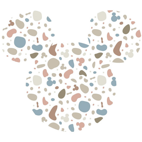 Sticker Mural Géant - Tête De Mickey Avec Motifs - 127x127 cm