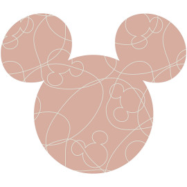 Sticker Mural Géant - Tête De Mickey En Rose