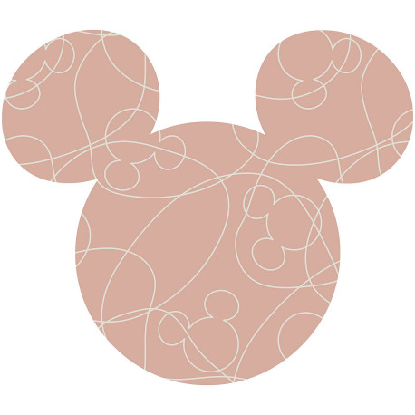 Sticker Mural Géant - Tête De Mickey En Rose