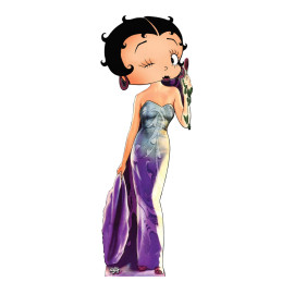 Figurine en carton Betty Boop Glinda robe longue violette Hauteur 161 cm
