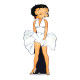 Figurine en carton Betty Boop en maryline monroe avec sa robe blanche Hauteur 166 cm