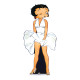 Figurine en carton Betty Boop en robe blanche façon Maryline Monroe Hauteur 166 cm