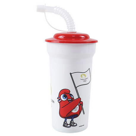 Gobelet Paille Mascotte JO 2024 400 Ml