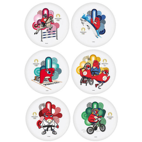 Ensemble De 6 Assiettes Pour Enfant - Mascotte JO 2024