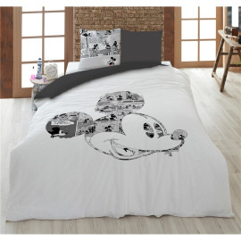 Parure de lit réversible Disney Tête de Mickey - 135 cm x 200 cm