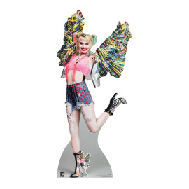 Figurine en carton Harley Quinn (Margot Robbie) joyeuse film Birds of Prey Hauteur 198 CM