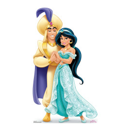 Figurine en carton Disney Princesse Jasmine et Aladdin Hauteur 89 cm