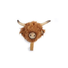 Porte Manteau Peluche tête de vache écossaise