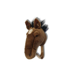 Porte Manteau Peluche tête de cheval brun avec petite tache blanche