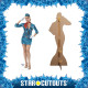 Figurine en carton Hôtesse de l'air tenue bleue sexy 171 cm