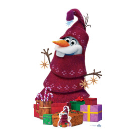 Figurine en carton Disney olaf frozen adventure ( Olaf déguisé pour Noël ) Hauteur 164 cm