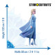 Figurine en carton Elsa La Reine des Neiges 2 en robe bleu au défi Disney Hauteur 183 cm