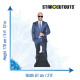 Dimensions Figurine en carton Jason Statham costume bleu et lunettes de soeil - Haut 178cm