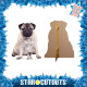 Figurine en carton Chien Carlin assis - Haut 128 cm