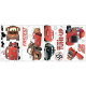 Stickers repositionnables Flash McQueen et ses amis Disney Cars 25,4CM X 45,7CM