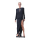 Figurine en carton Celine Dion robe de soirée gris-noir - Haut 173 cm