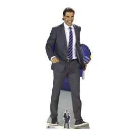 Figurine en carton Raphael Nadal costume gris et raquette - Haut 183cm
