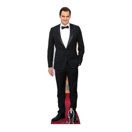 Figurine en carton Roger Federer costume Smoking noir - Haut 185cm