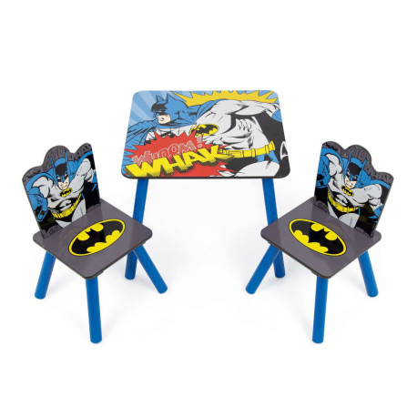 Ensemble Table En Bois - BATMAN (50X50X44CM) + 2 Chaises (26,5X26,5X50CM)