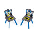 Ensemble Table En Bois - BATMAN (50X50X44CM) + 2 Chaises (26,5X26,5X50CM)