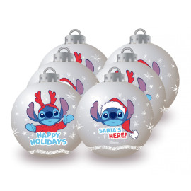 Lot de 6 Boules de Noël - Lilo & Stitch - 8 cm