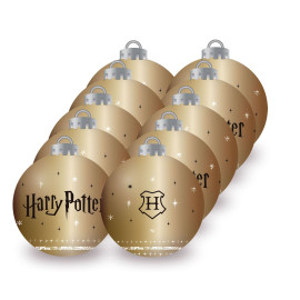 Lot de 10 Boules de Noël - Couleur Or - Harry Potter