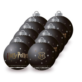 Lot de 10 Boules de Noël - Couleur Noir - Harry Potter