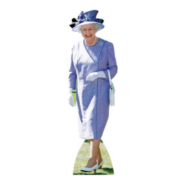 Figurine en carton Queen Elizabeth II- Robe Lilas 172 cm