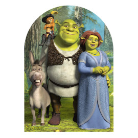 Figurine en carton Passe tête Shrek et ses amis Hauteur 134 cm