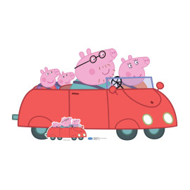Figurine en carton Peppa Pig Family Car en voiture Hauteur 95 cm