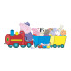 Figurine en carton Peppa Pig - Papy Pigs et les enfants dans le train Hauteur 84 cm