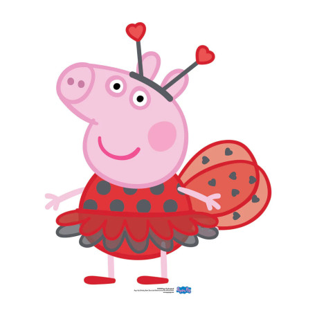 Figurine en carton Peppa Pig déguisée en coccinelle Hauteur 91 cm