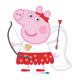 Figurine en carton Peppa Pig déguisée en Cupidon avec son arc et ses flèches Hauteur 82 cm