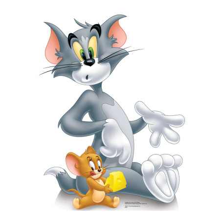 Figurine en carton Tom et Jerry avec du fromage ! Hauteur 98 cm