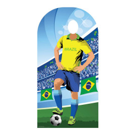 Figurine en carton passe tête Brésil (Coupe du monde de football) 190 cm
