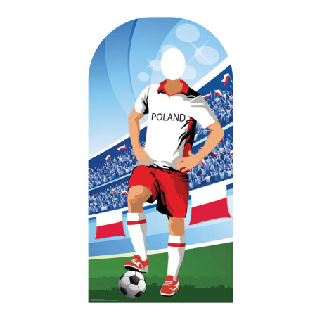 Figurine en carton passe tête Pologne (Coupe du monde de football) 190 cm