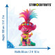 Figurine en carton Les Trolls 2 - Poppy en robe pop avec son ukulele Hauteur 160 cm