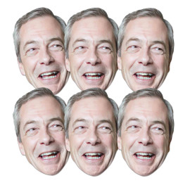 Masque en carton - Nigel Farage - Homme Politique Britannique - 6 Visages