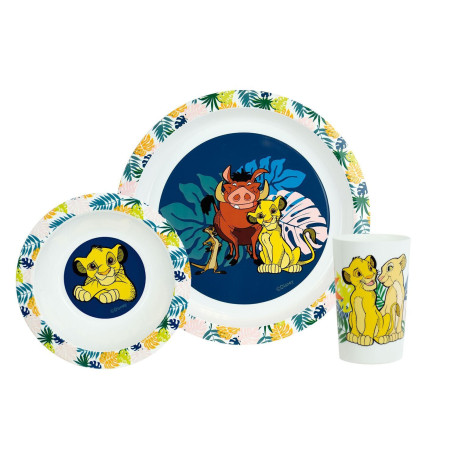 DISNEY ROI LION ENSEMBLE REPAS (ASSIETTE, BOL, VERRE)