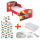 Pack Lit Cars Flash McQueen avec Matelas et Textile complet - couchage 140x70 cm