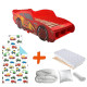 Lit + matelas - Lit enfant voiture Flash McQueen de Cars - matelas 70*140cm