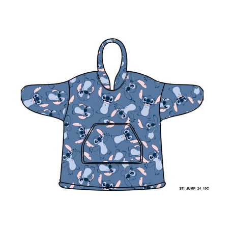 Sweat en Polaire 3-6 ans - Stitch Fond Bleu