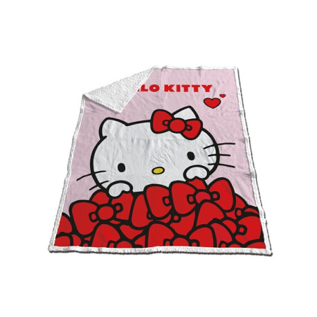 Plaid - Hello Kitty Nœuds Papillons Rouges - 130x170 cm